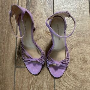 Who what wear lavender suede shoes in size 6.5. Worn once and some wear.